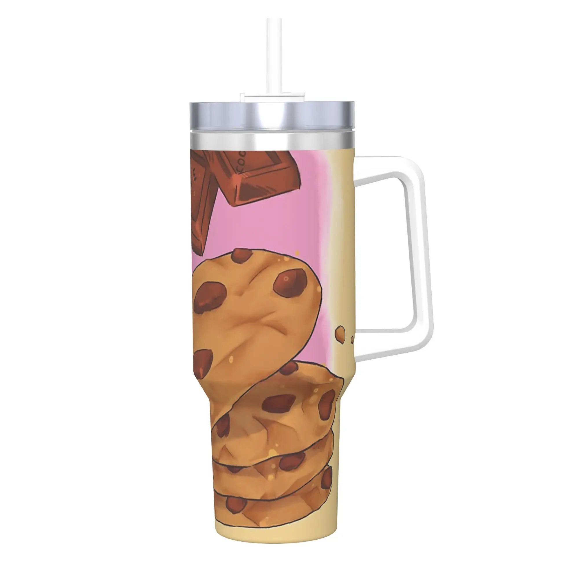 

Stainless Steel Tumbler Cookie Monster Blue Chocolate Thermal Mug Portable Cold Drink Mugs Cup Travelist Water Bottle