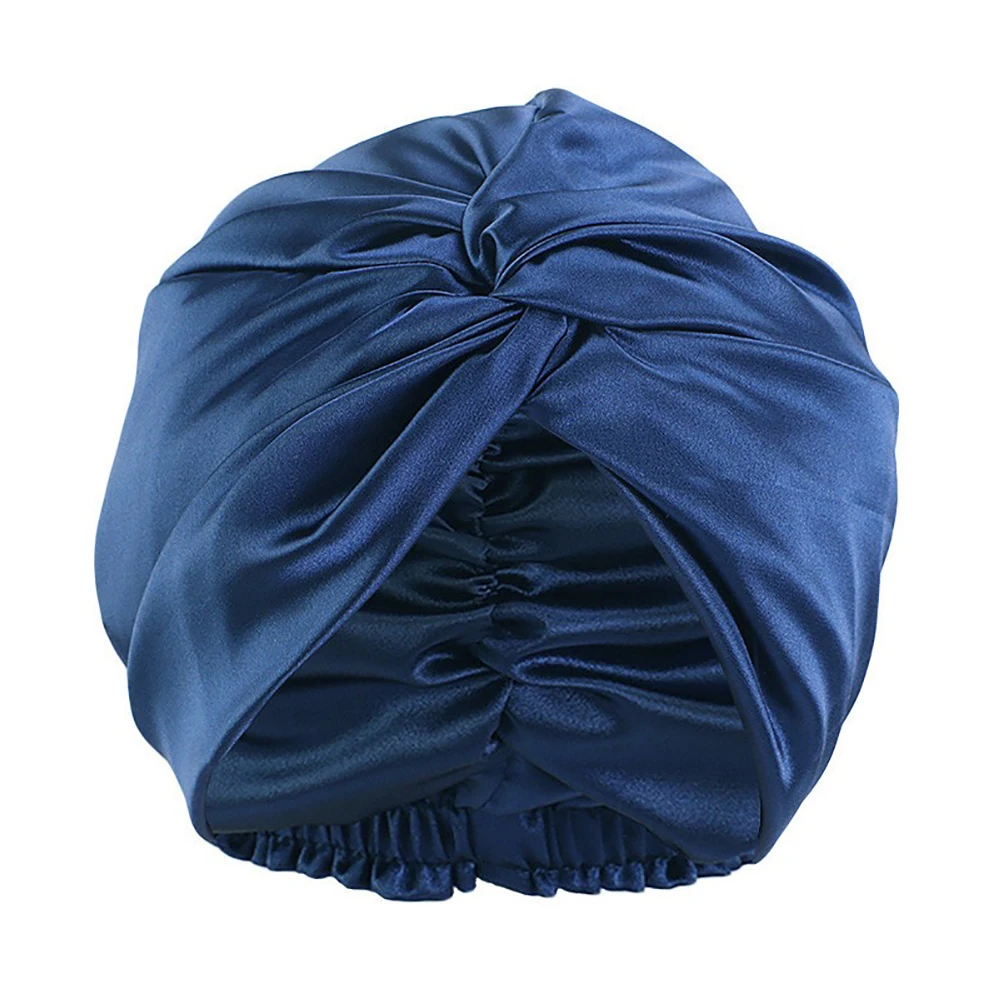 100% Real Mulberry Silk Turban Bonnests Sleeping Cap Night for Women Twisted Sleeping Hats Hair Wrap Headwrap 19 Momme