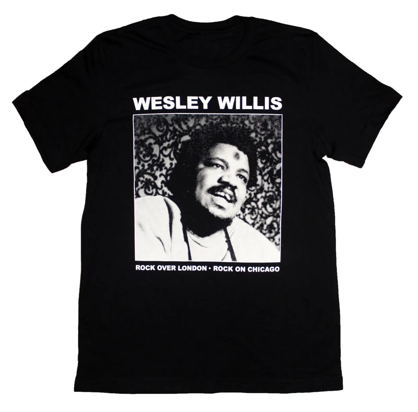 VTG Rock On Chicago Wesley Willis Shirt Short Sleeve Black Unisex S-4XL NE889