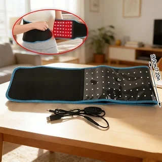 Electric Massage Belt with Red Led Lights, Waist Care Belt. Adjustable Brightness and Timer Settings--Suitable for Office/Home Use, Home Care Solutions, Workspace Comfort, Stylish Design, Durable Construction. Suitable for Nursing the Waist, Neck, Knees, Thighs, and Other Areas. It Is the Best Choice for Postpartum Care, Fitness Care, and Care for the Elderly.