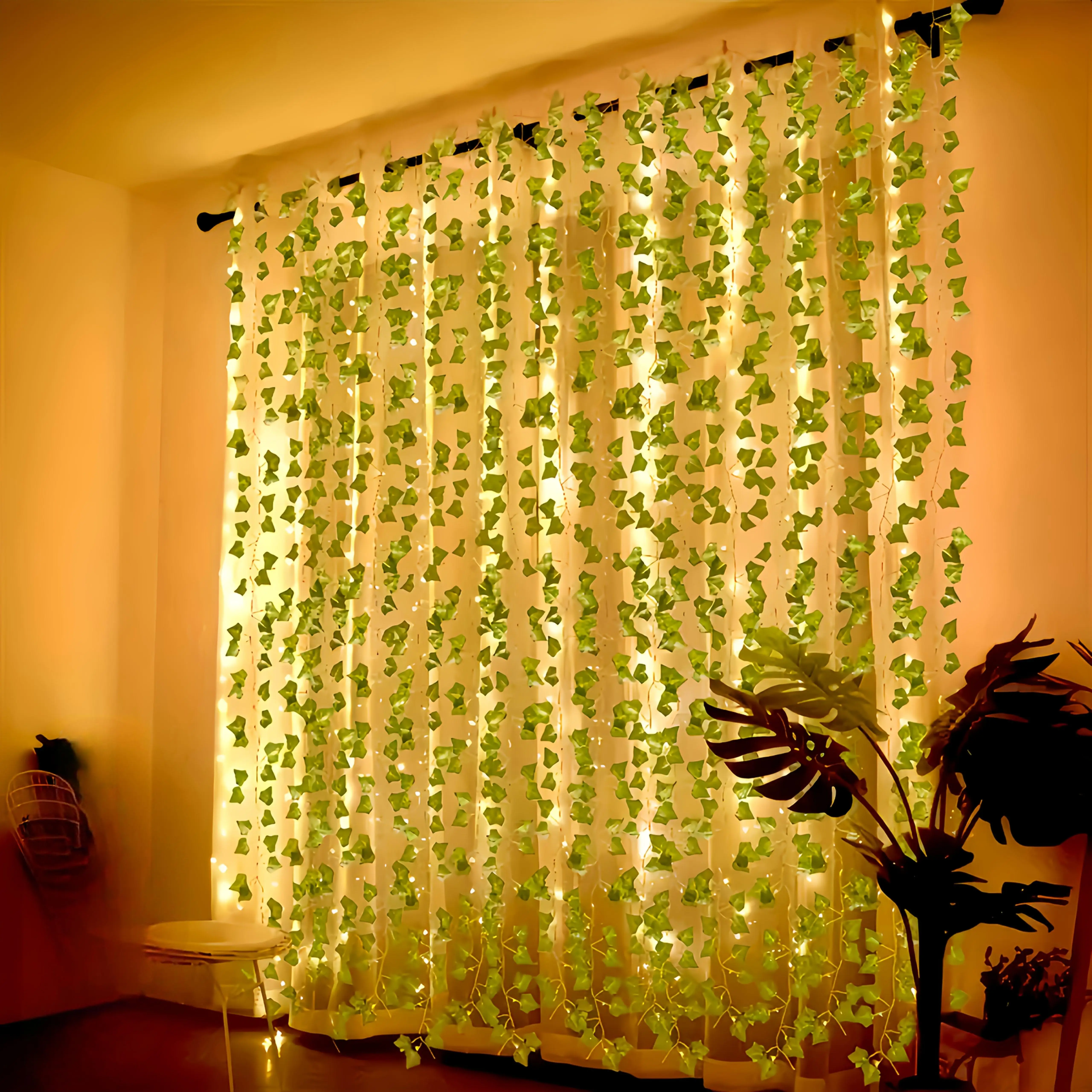 Artificial Ivy Vine LED String Lights, Green Hanging Ivy Leaf Fairy Lights for Indoor Outdoor Home Garden Party Decoration