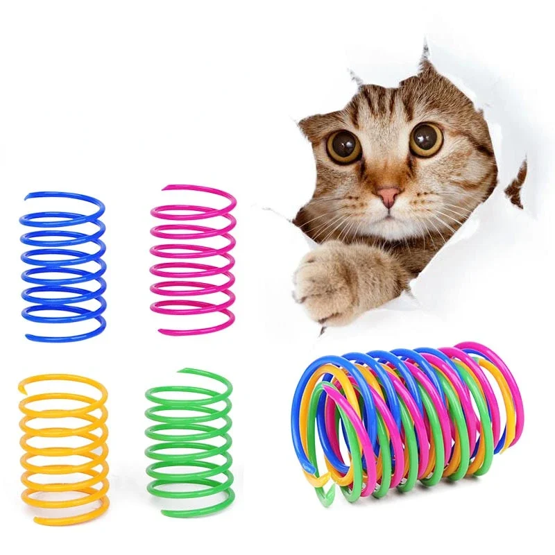 

4/8/16/20pcs Kitten Cat Toys Wide Durable Heavy Gauge Cat Spring Toy Colorful Springs Cat Pet Toy Coil Spiral Springs Pet Life