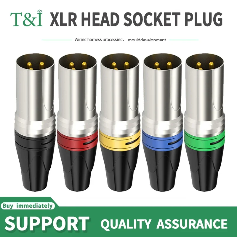 

3Pin XLR Female Jack Male Plug 3 Pole XLR Socket Microphone Connector Amplificador de audio Audiophile