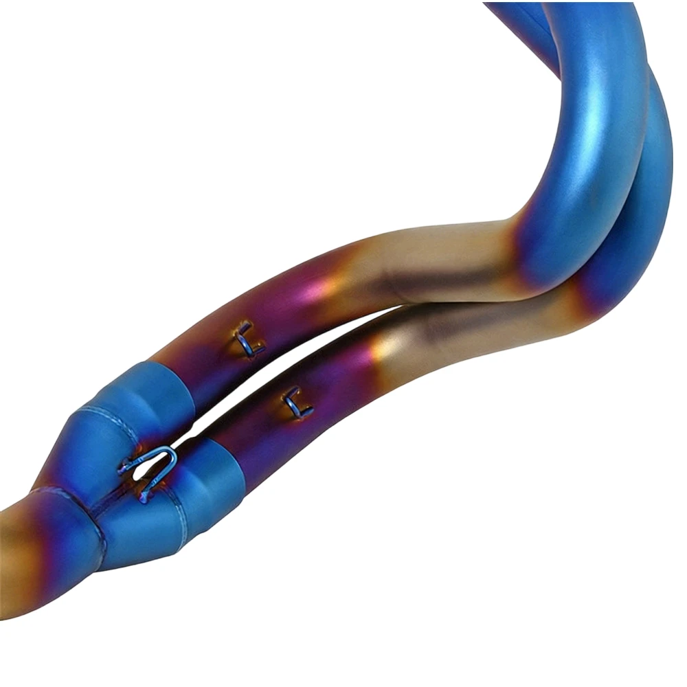 Für Kawasaki Z650 Ninja 650 17-23 Edelstahl-Auspuffrohre Auspuffsysteme Blaues Krümmerrohr – Detail 4