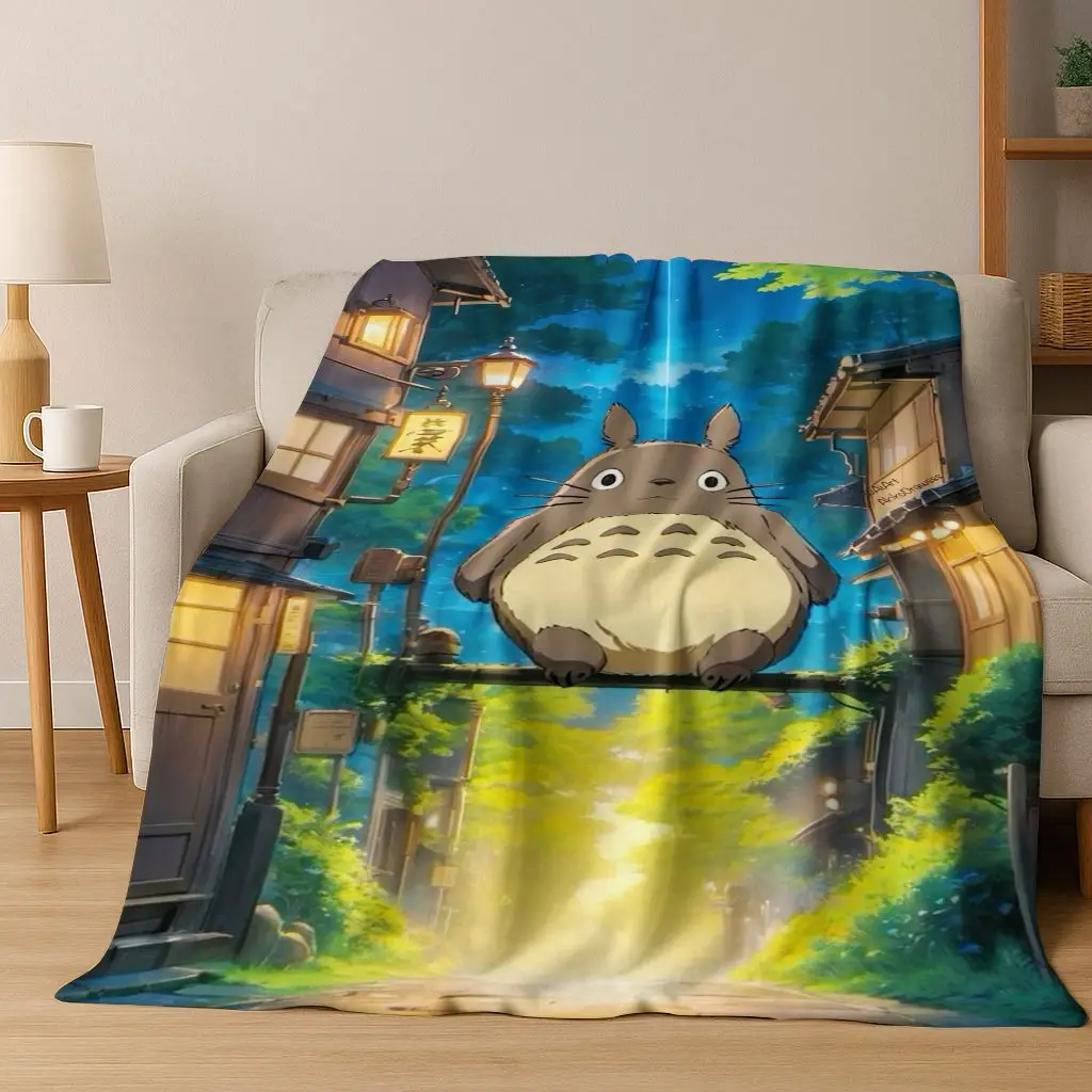 

Kawaii T-Totoros Cartoon Art Flannel Blanket,Cozy Soft Throw Blanket for Home Bedroom Bed Sofa Picnic Office Cover Gift Kids