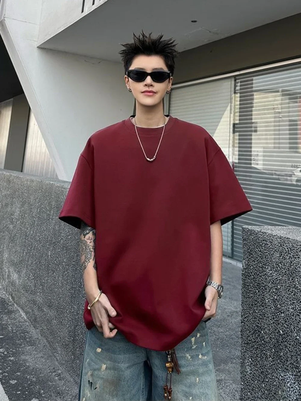 

Solid Color Male Tees Shirts 100℅ Cotton Tops Party Original Chic Streetwear Basic Vintage Clothing Kpop Aesthetic Men's T-shirt