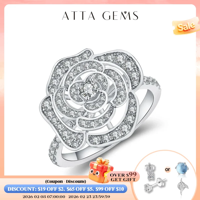 

Кольцо Attagems 1,5 карата с муассанитом для женщин D VVS, кольцо с круглым бриллиантом и двойным ореолом, обручальное рождественское кольцо из стерлингового серебра 925 пробы, свадьба