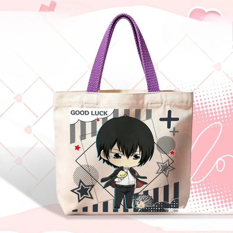 Neuer HITMAN REBORN! Tsuna Sawada Canvas-Tasche, niedlicher Chibi-Anime-Druck, hochwertiger Stil, große Kapazität, tragbare, vielseitige Umhängetasche, Geschenk – Detail 3