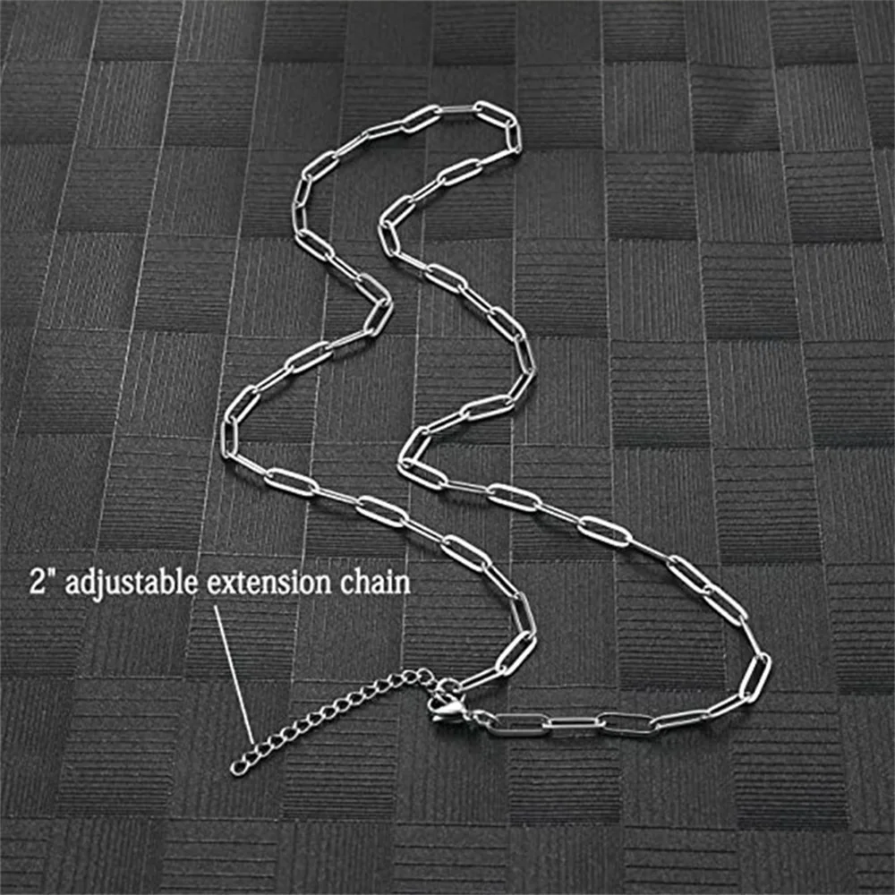 Punk Paperclip Link Chain Choker Necklace Female Silver Color Stainless Steel Neck Chains For Women Fashion Party Jewelry Gift