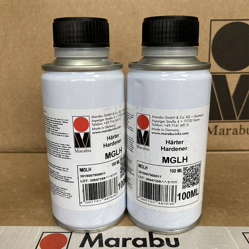 Marabu MGLH Hardener 100ml Curing Agent 5% Ratio for TPGL Pad Printing Screen Tampa Glass Ink Printing Auxiliary