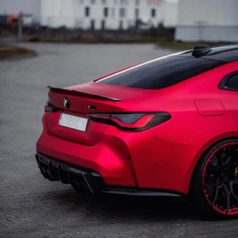 فيلم تغليف السيارة PET سيارة التفاف الفينيل ماتي مطلي لامع أحمر اللون تغيير 1.52*18 متر الهواء الإصدار سيارة يلتف