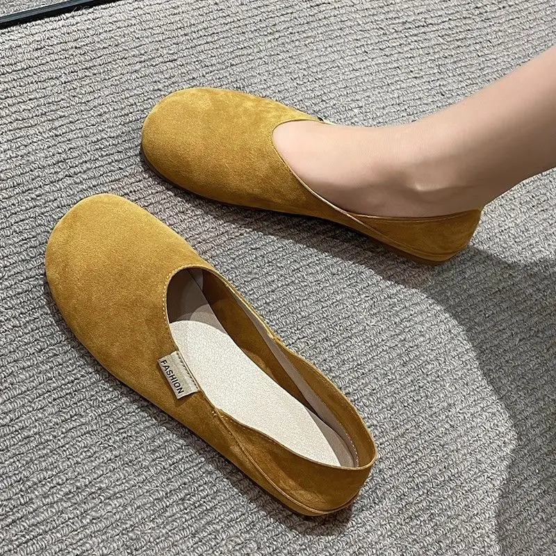 

Soft Bottom round Head Flat Women's Spring 2024 New All-Matching Granny Shoes Gommino Pumps Two-Way Wear Fairy Style