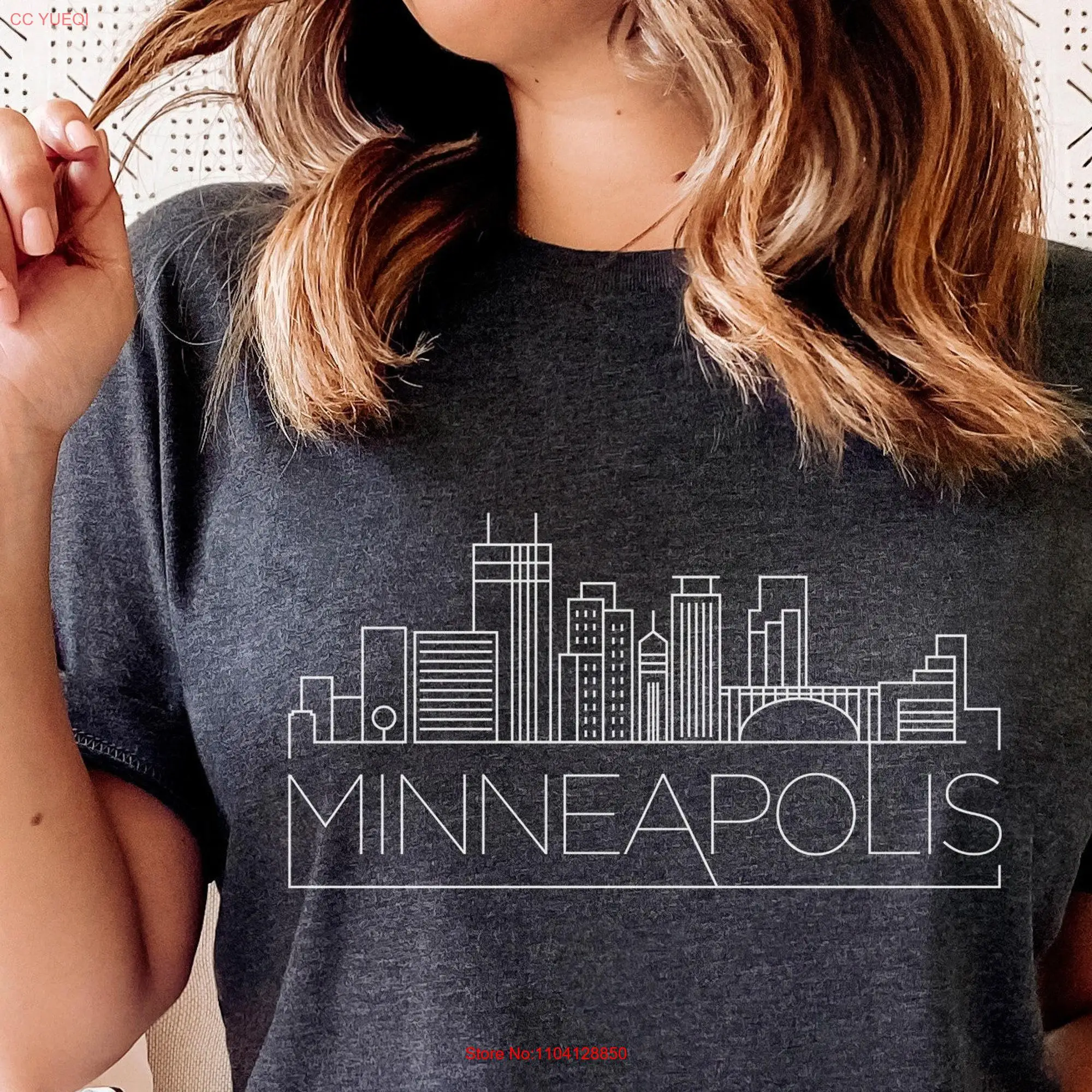 Minneapolis Minnesota T Shirt Adult Skyline long or short sleeves