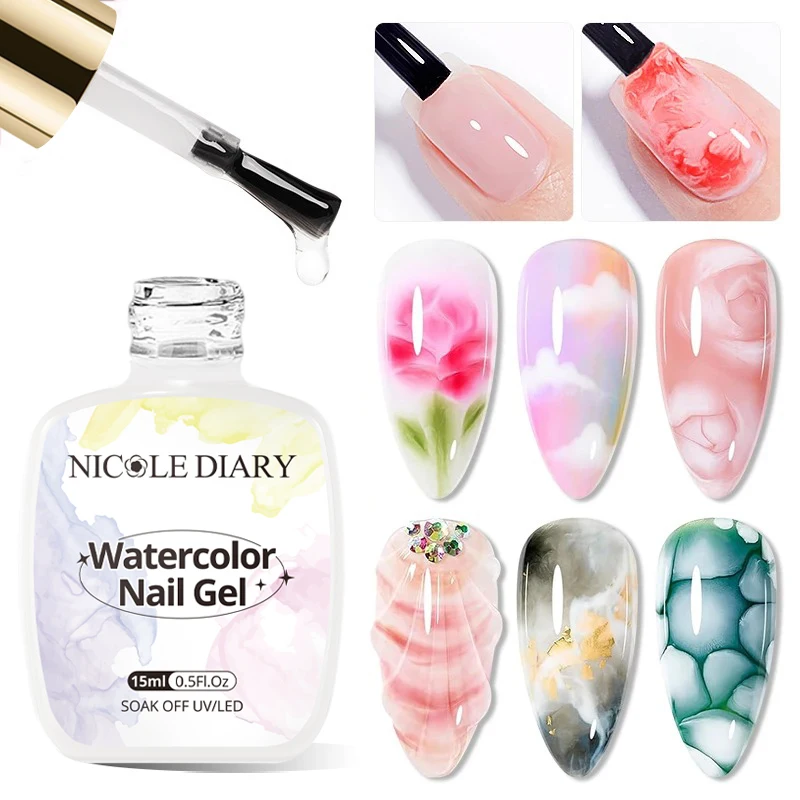 NICOLE DAIRY 15ml Bubble Ocean Wave Gel Weißer Gel-Nagellack Sommer-Nagellack UV LED Soak-Off-Gel für Nagelkunst Maniküre