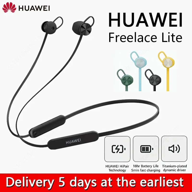 Huawei Freelace Lite Draadloze Bluetooth Oortelefoon Originele Oordopjes Sport Ruisonderdrukking Hoofdtelefoon In-Ear Oortelefoon Headset