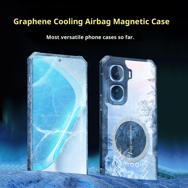 حافظة لهاتف vivo IQOO Neo11 غطاء مغناطيسي فاخر وشفاف للتبريد لهاتف IQOO Neo 11 ممتص للصدمات Funda #6