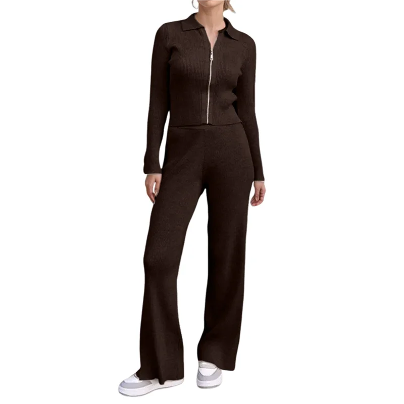 

ASDS-Women 2 Piece Lounge Matching Set Wide Leg Sweatpant Half Zip Long Sleeves V-Neck Sweatshirt