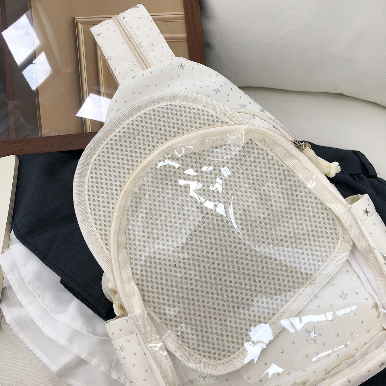 Fashion DIY Kawaii Ita Bag Nylon Sling Chest Backpack Clear Crossbody Fanny Pack Cute Girls Casual Daypack Pin Display Itabag view 5