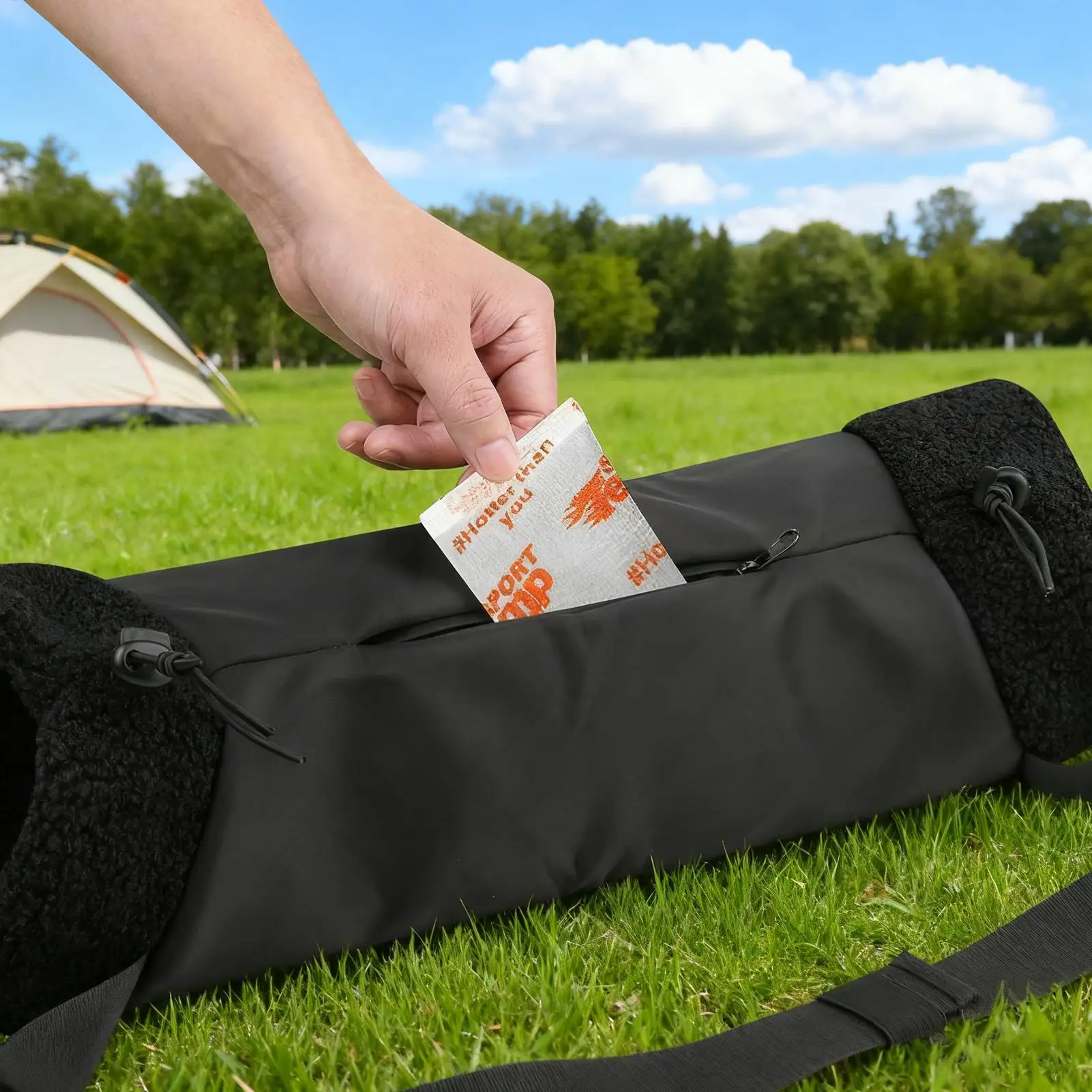 Fußball-Handwärmer-Beutel, verstellbarer Wintermuff mit Umhängeband und Reißverschlusstasche für kaltes Wetter, Camping, Jagd, Outdoor-Sport