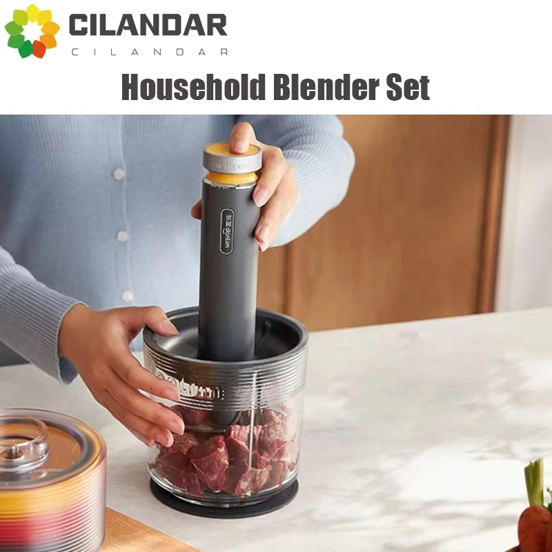 

Household small electric meat grinder multi-functional cooking machine set low-noise complementary food machine