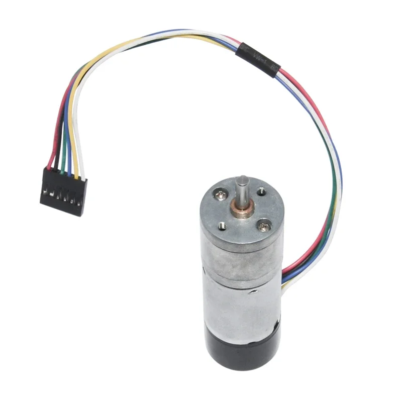 Motor de engrenagem 25ga370 dc 12v 24v com codificador de canal duplo 10/15/25/35/60/80/130/150/300/600rpm velocidade para hobby diy