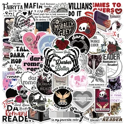 Autocollants waterproof motif Dark Romance Club Skull, 50 pièces, stickers, livre, épicé, esthétique, DIY, voiture, ordinateur portable, journal, Kindle, Skateboard, ISub