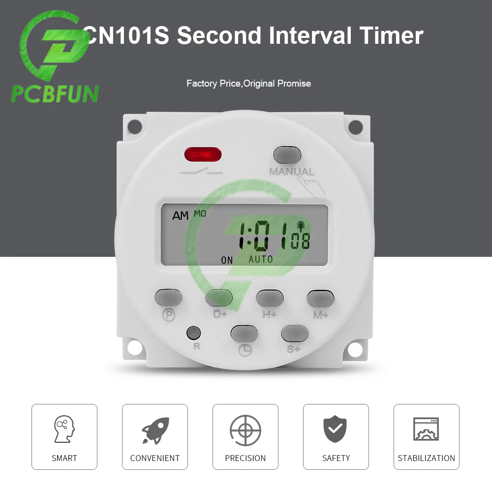 

CN101S Digital LCD Timer Switch 1 Second Interval 12V 24V 110V 220V Time Controller 7 Days Weekly Programmable Time Relay