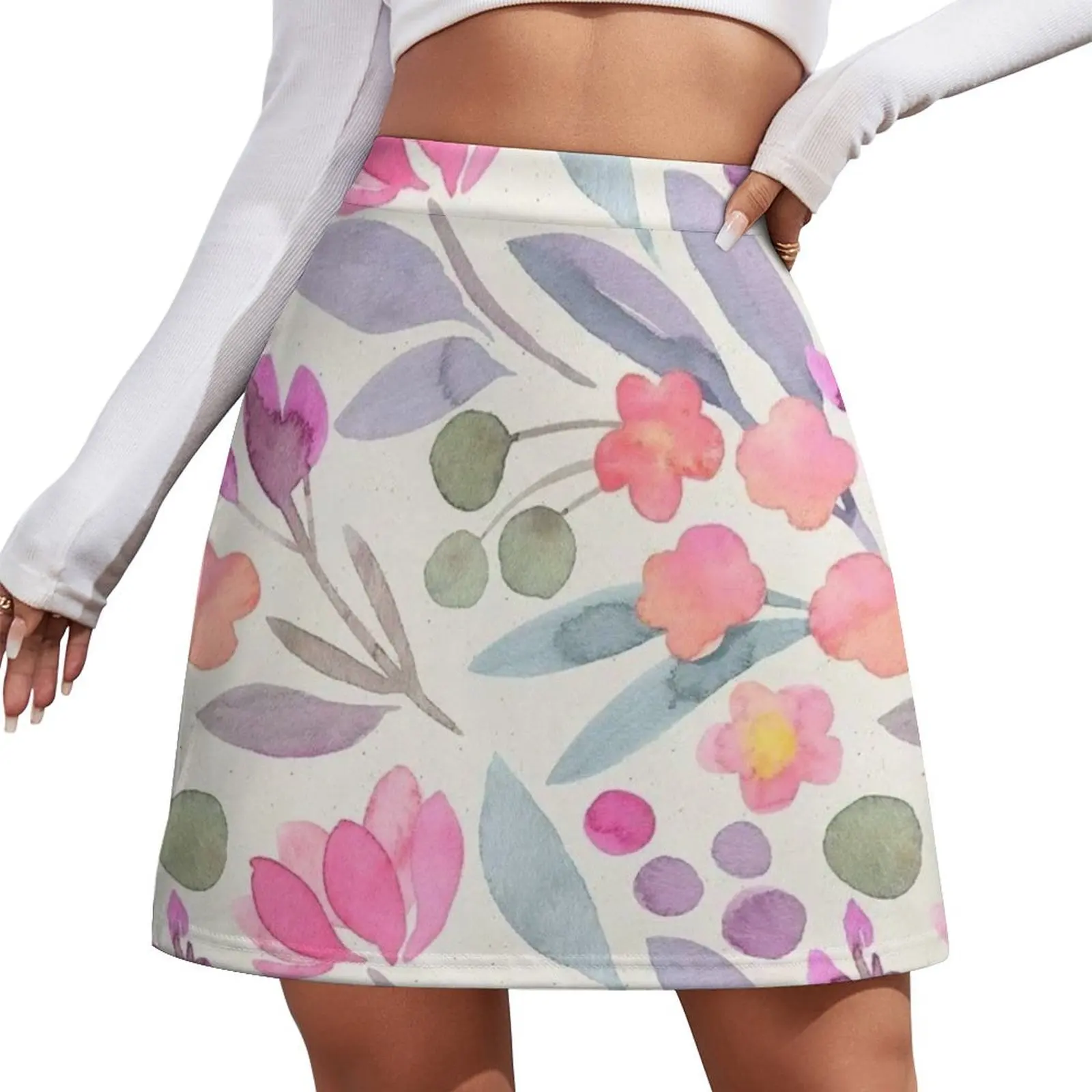

Floral Watercolor Design Mini Skirt cute skirt japanese kawaii clothes skirts for womens 2026 clothes for women