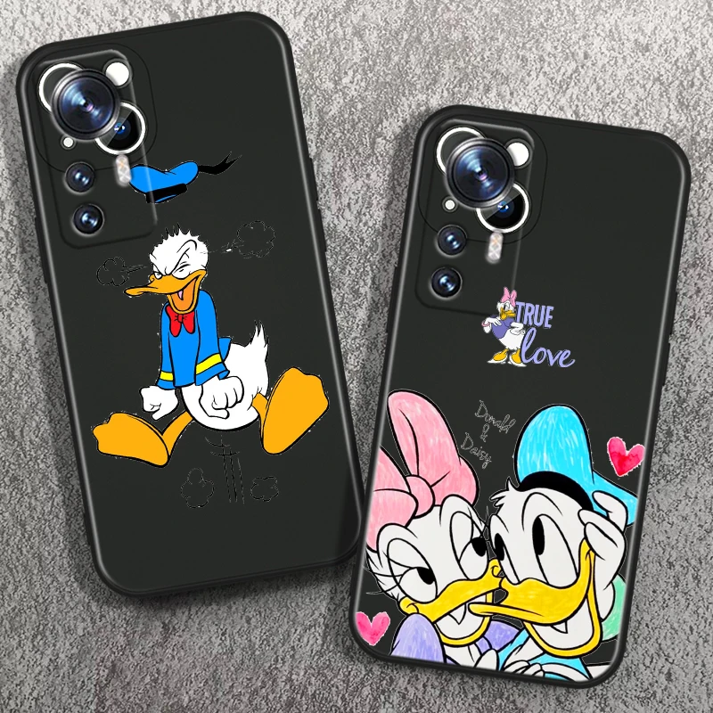 Disney Cute Donald Duck For Xiaomi Mi Note 10T 10S 10 9T 9 SE 8 CC9E A3 5G Lite Pro Soft Silicone Black Phone Case