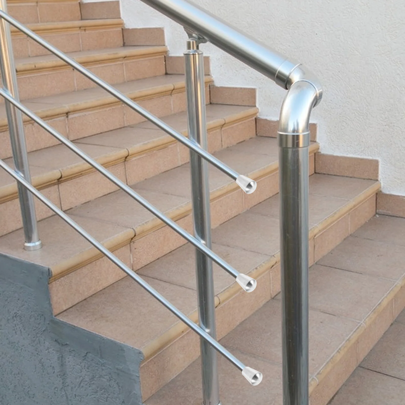 

5Pcs Handrail End Caps Stainless Metal Durable Protective End Covers Handrail Accessories Furniture Legs Glide