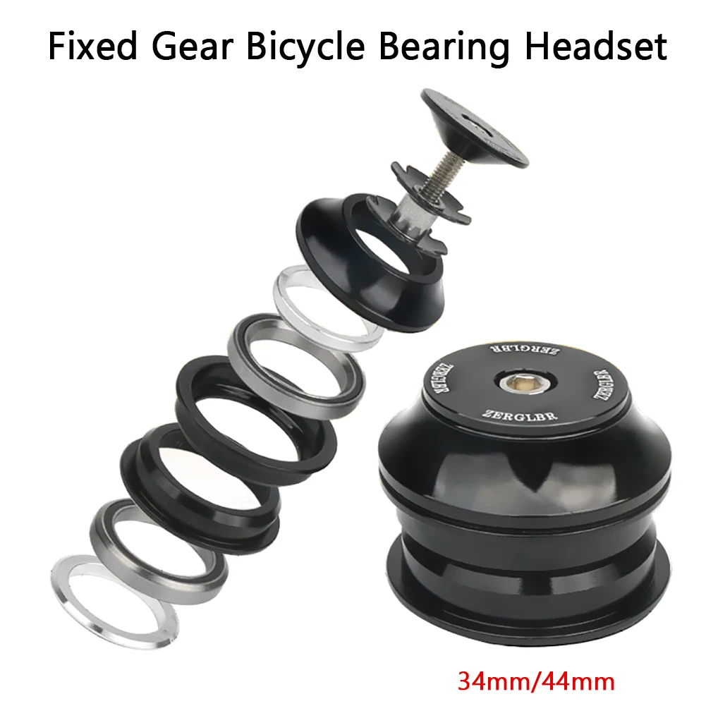 Fixed Gear Bicycle Dual Bearing Set 34/44mm Aluminum Alloy Mountain Road Bike MTB Electric Bicycle Steering Column Headset