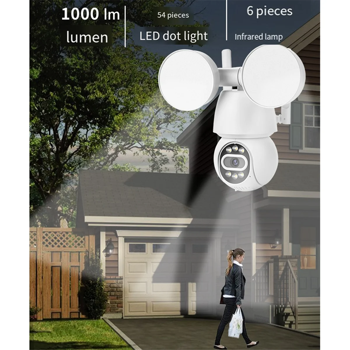 

AB-4MP Wireless Outdoor Floodlight Camera 1000 Lumen Floodlight Waterproof Outdoor Security Camera US