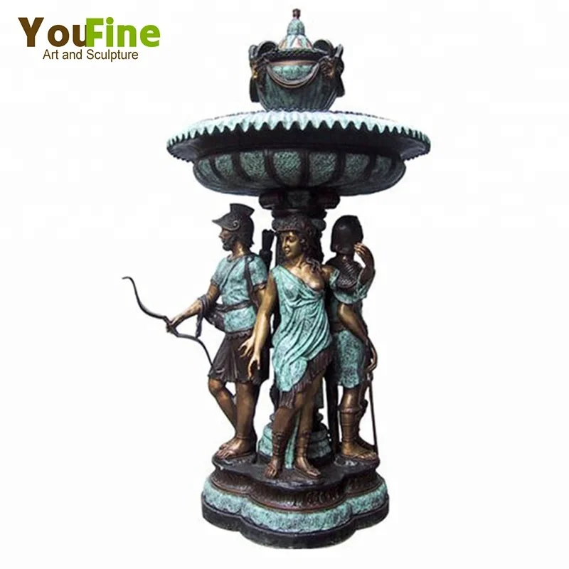 Bronze Two Mermaids With Fish Water Fountain Modern Garden Fountain