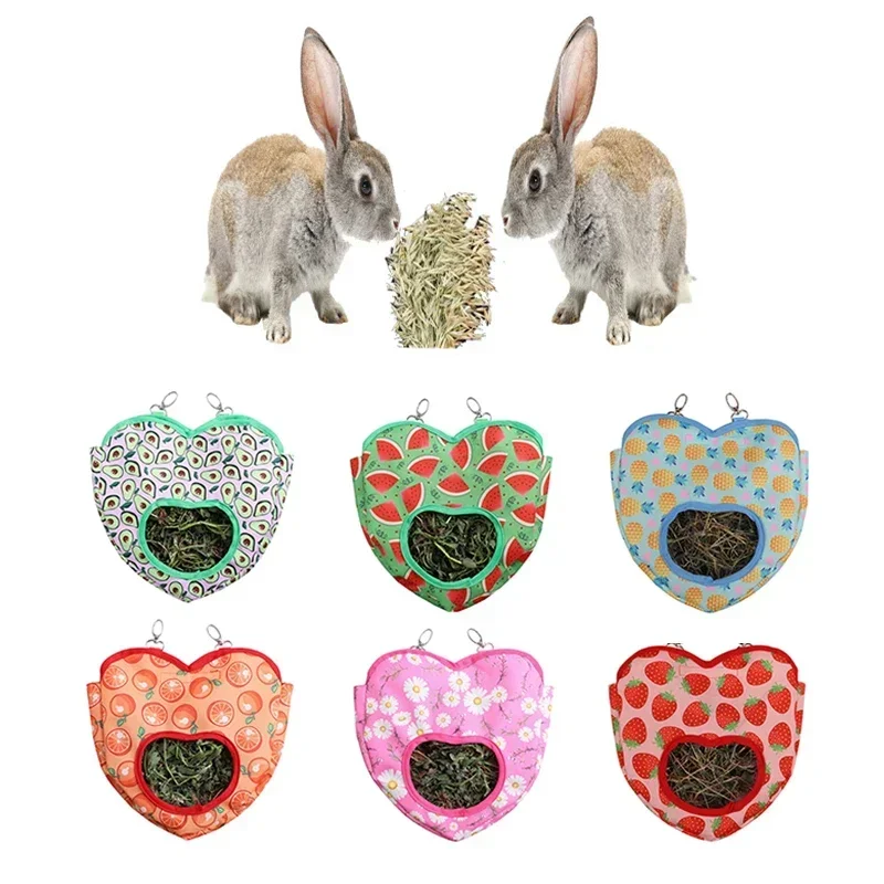 Rabbit Hay Feeding Bag Small Pet Hay Bag Dutch Pig Dragon Cat Hanging High Capacity Feed Bag Pet Products