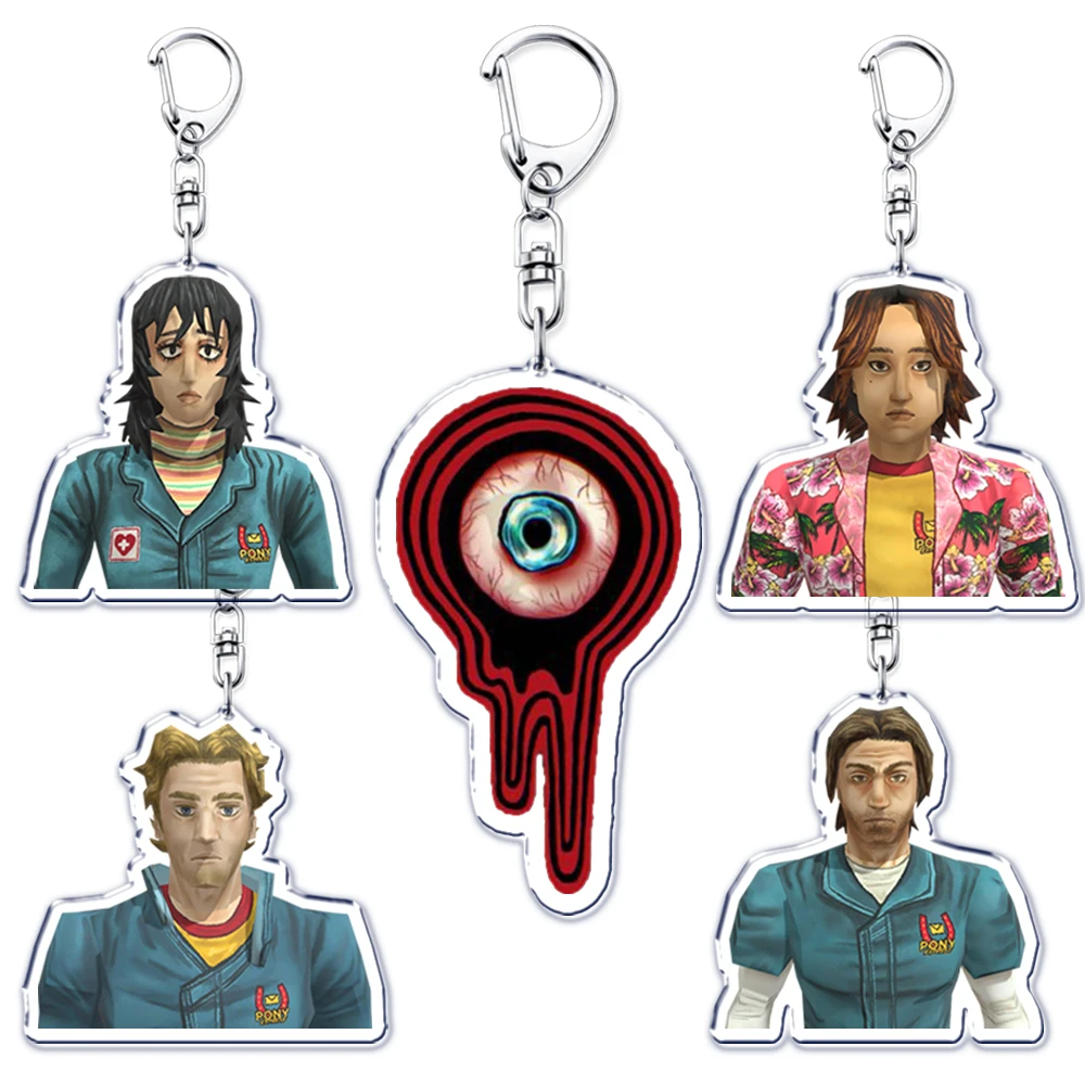 Hot Horror Game Mouthwashing Keychains for Accessories Bag Jimmy Curly Anya Daisuke Sallyface Swansea Keyring Jewelry Fans Gifts