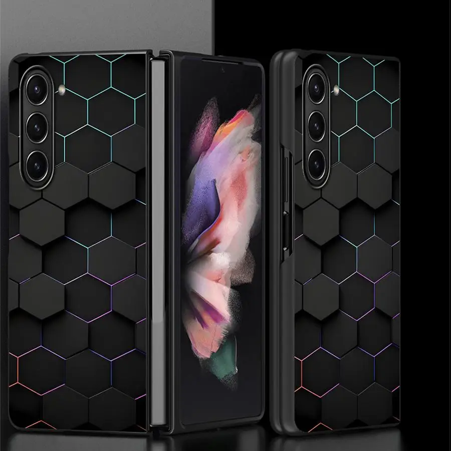 

Модный чехол с сотовым строительным блоком для Samsung Galaxy ZFold5 ZFold3 ZFold6 Z Fold 7, 6, 5, 4, 3 ZFold7 ZFold4, задняя крышка для телефона