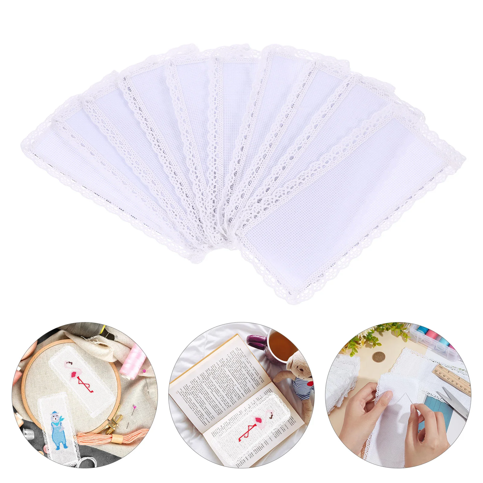 10 pçs kits de ponto cruz para adultos marcador marcadores tecido costura diy strass branco espaços inacabados estudante