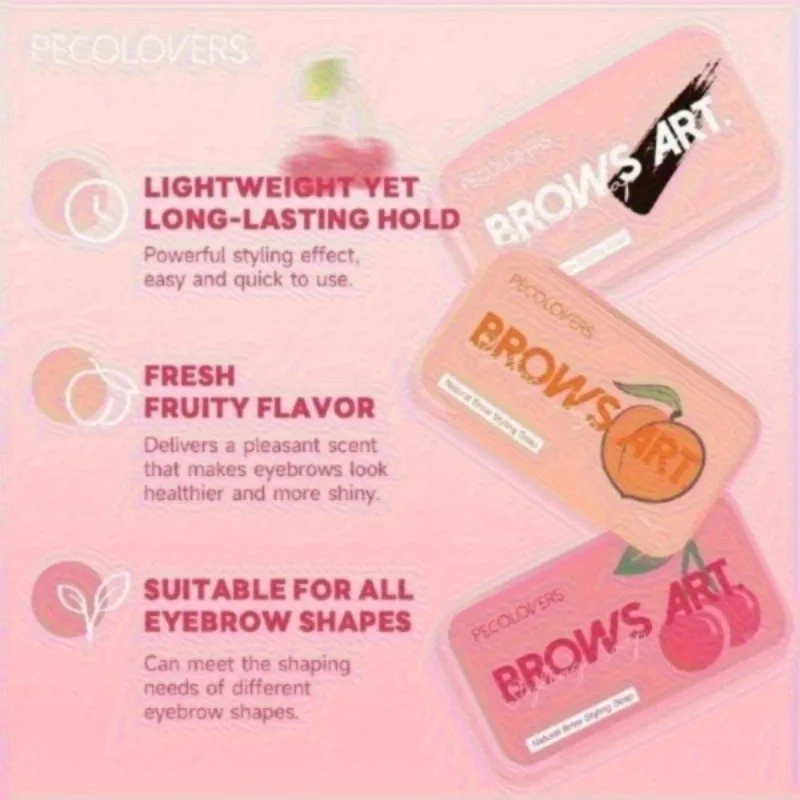 Jabón para cejas transparente 3D con cepillo, frutado Natural, resistente al agua, de larga duración, Gel de estilismo para cejas, cera de estilismo, maquillaje para cejas