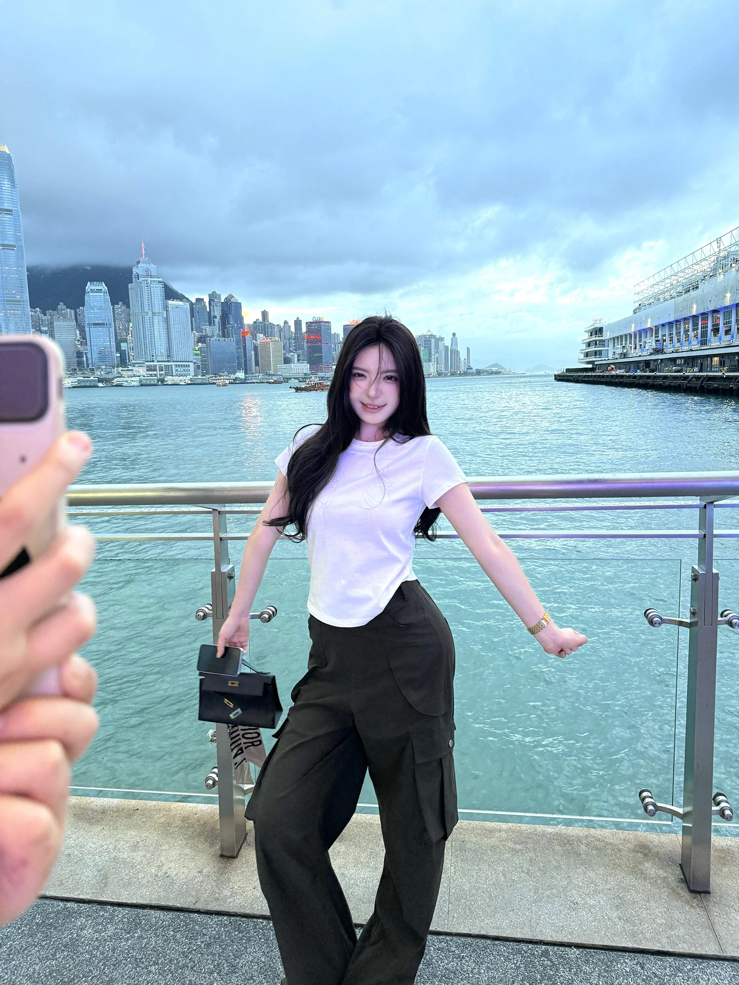 

High Waist Cool Multi-ket Workwear Casual Pants Street Sle Loose Fit Straight Leg Long Trousers for Women