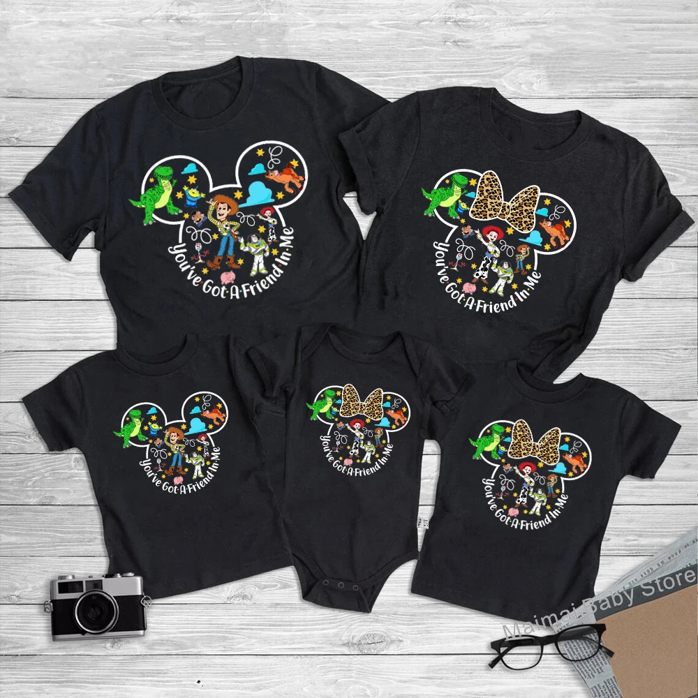 New Disney Toy Story Mickey Minnie Family Matching Shirts Funny You've Got a Friend In Me Disneyland Family Vacation Outfits