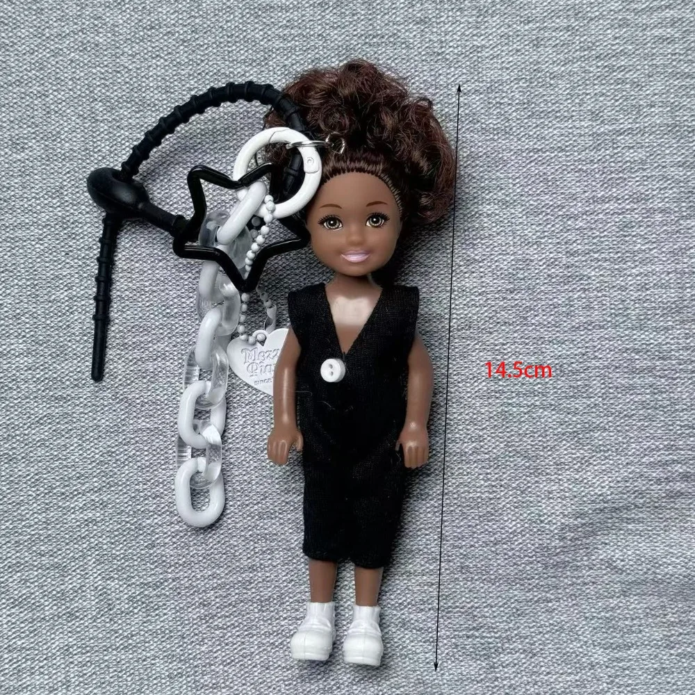 Princess Doll Pendant Keychain Backpack Hanging DIY Change Clothes Bag Charm Car Key Ring Bag Decor for Barbie Doll Accessories