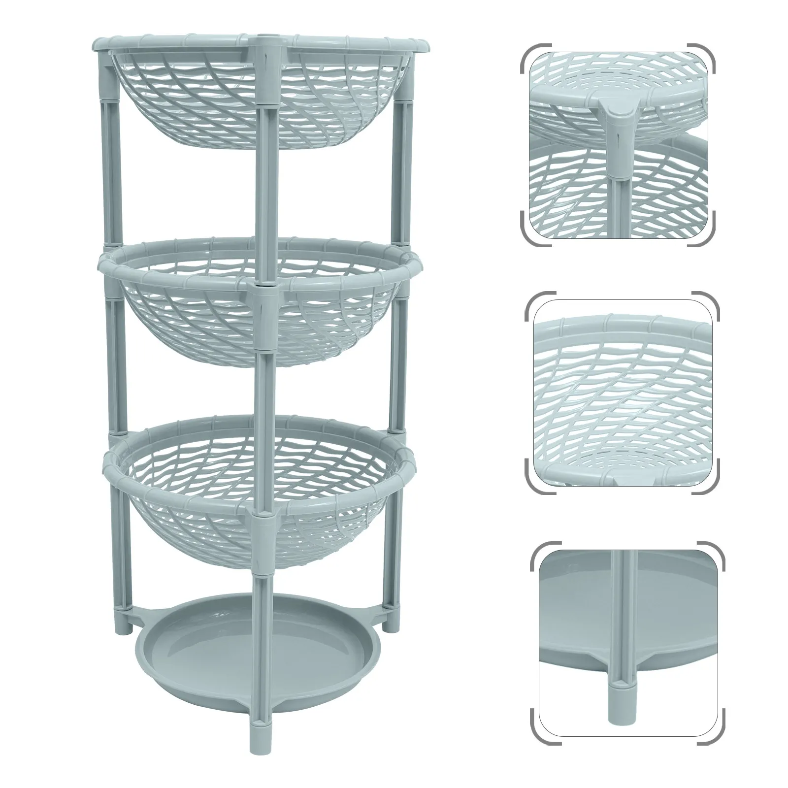 

Многоярусная кухонная полка-органайзер из полипропилена, многофункциональный держатель для хранения для кухни и ванной, 1 шт.