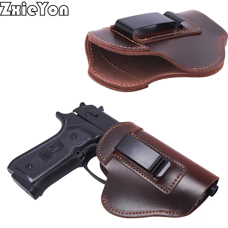 1911 Leather Pistol Holster Glock 19 Berretta 92 Sig Sauer P226 P229 9MM Pistol PM Gun Holster Hunting Universal Leather Case