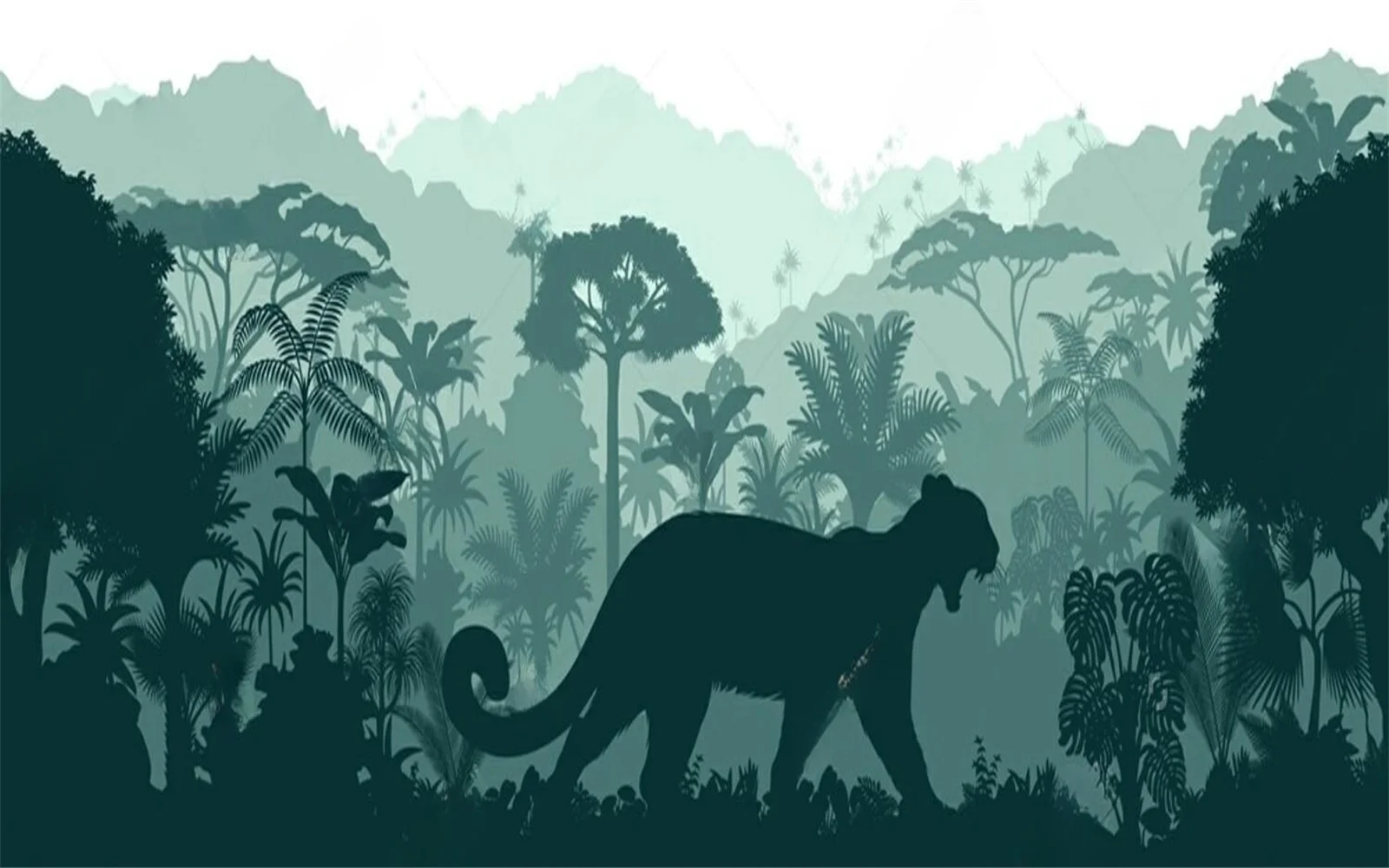 

Custom size mural Tropical rainforest jungle with animal background wall mural home decoration living room bedroom 3d wallpaper