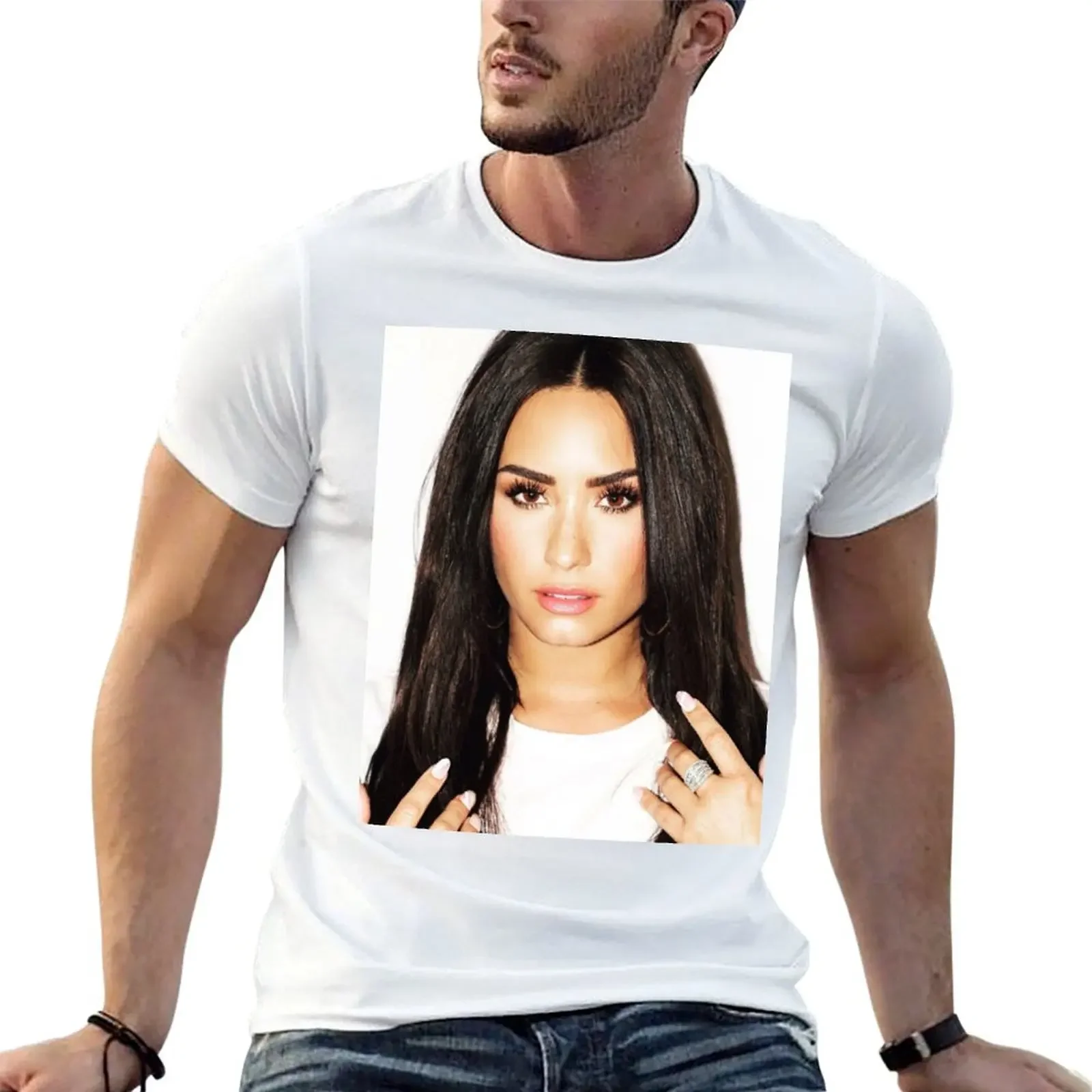 

Demi Lovato T-Shirt for a boy vintage korean fashion summer clothes t shirt for men