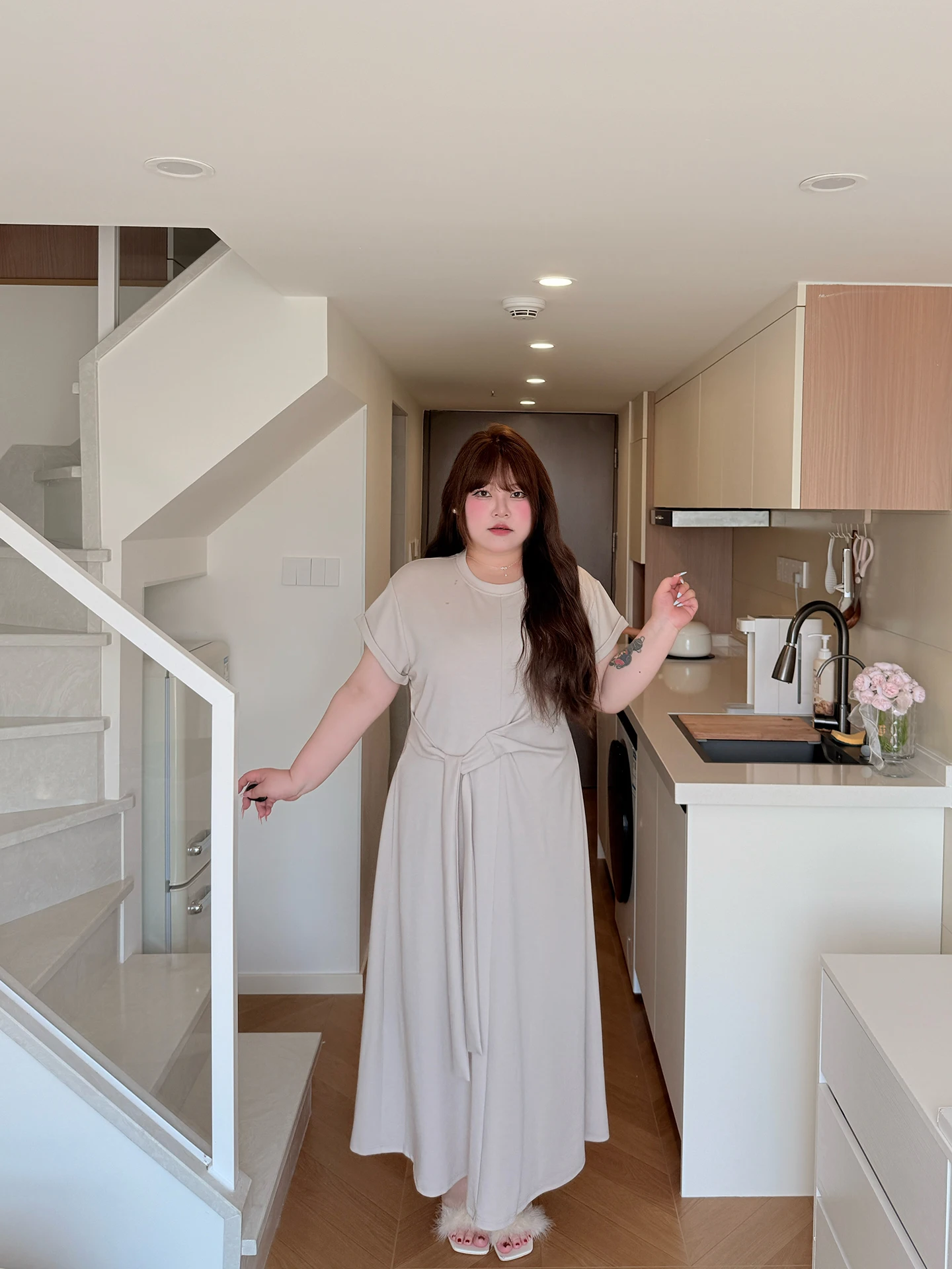 

Chic ort Sve Dr Waist Cinching Soft Candy Long Dr для женщин больших размеров Юбка трапециевидной формы Полиэстер Вискоза Хлопок Спандекс