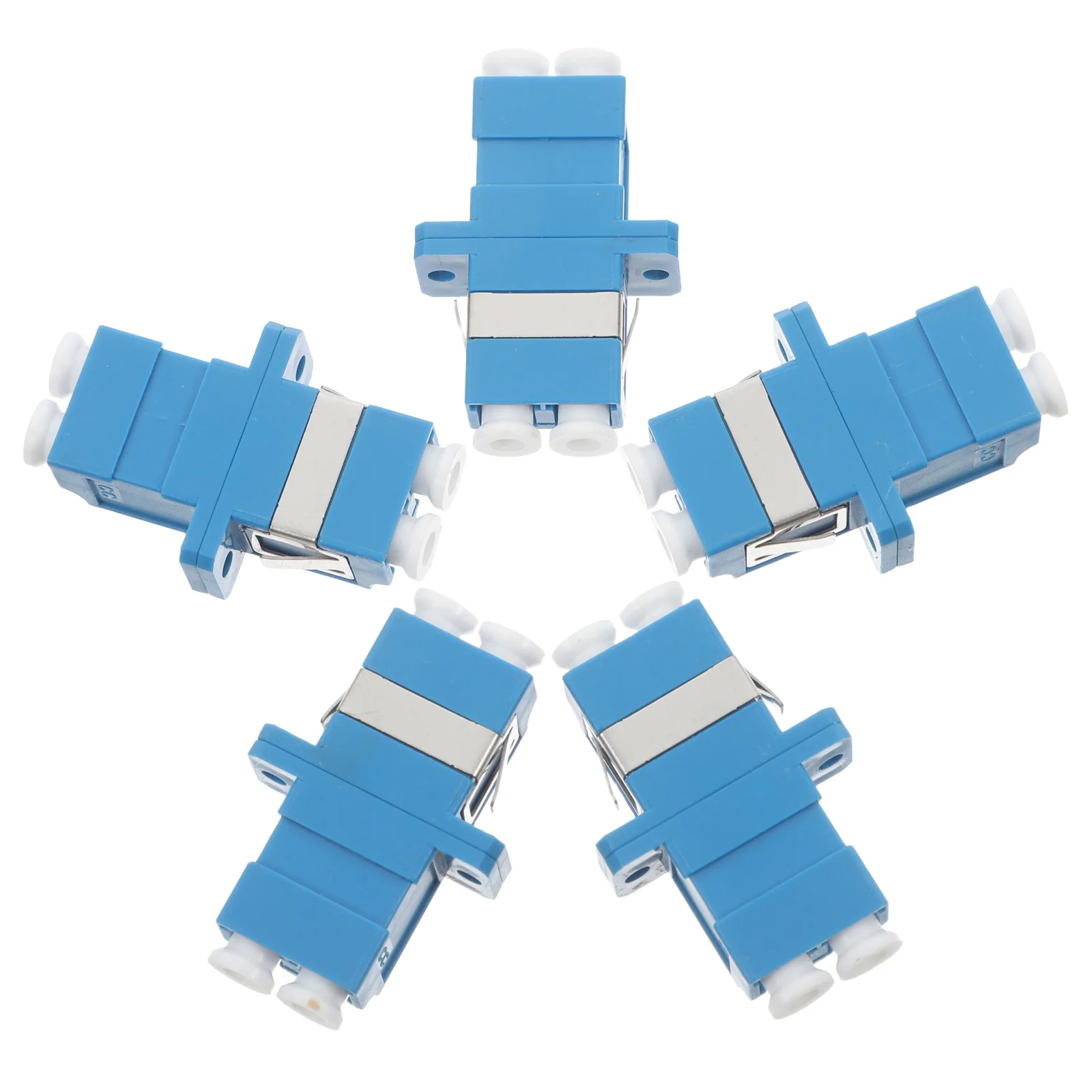 

5Pcs Lc to Lc Fiber Adapter Flange Coupler Split Design Stable Connection for Networking Fiber Cable Connector Kit Patch Cords