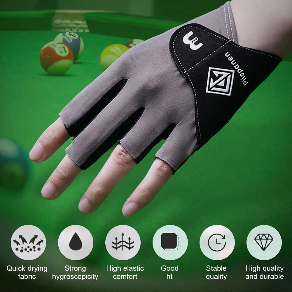 Professional Billiard Glove Left Hand Elastic Nonslip Separate Finger Gloves Left Hand Snooker Cue Sport Glove Women Men