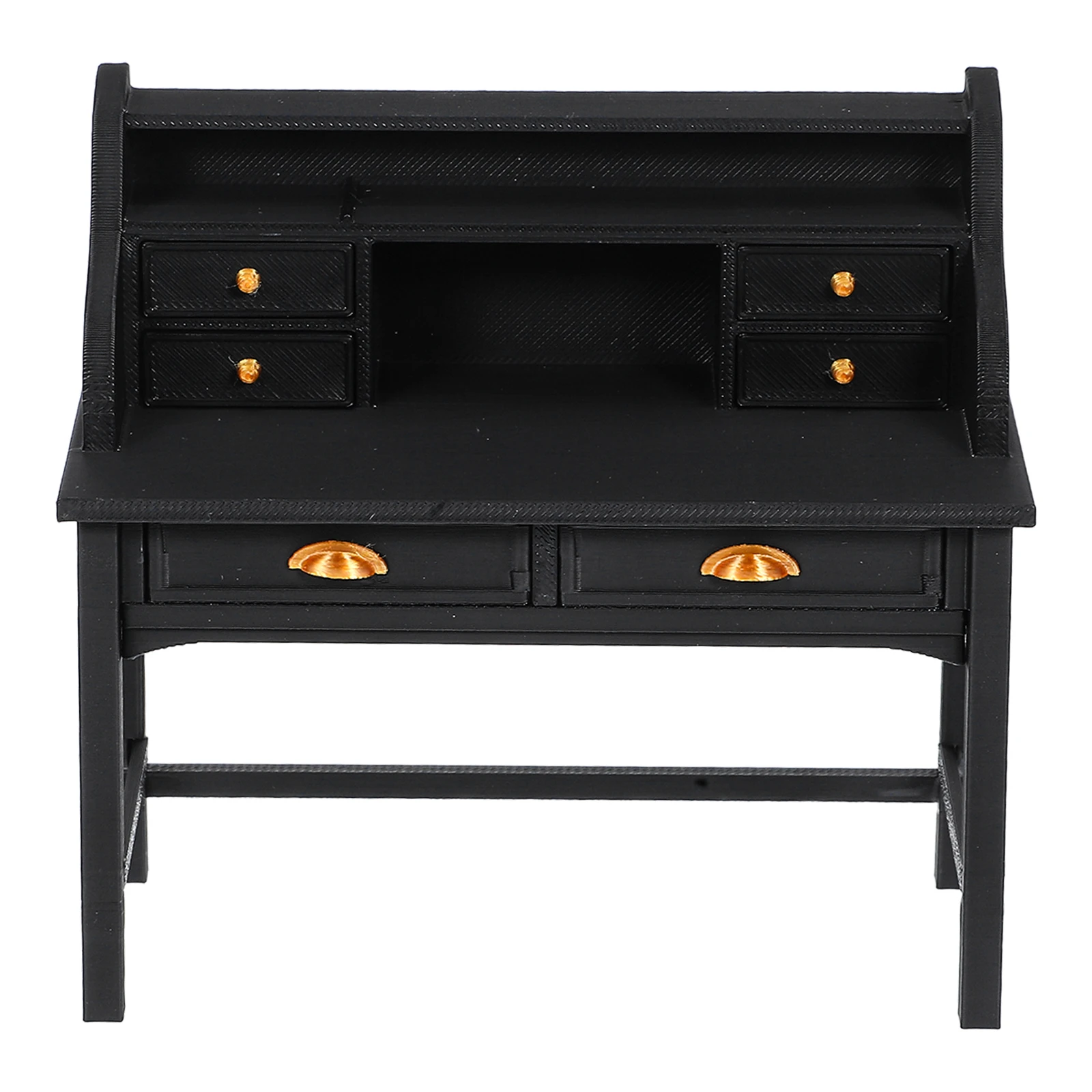 เฟอร์นิเจอร์บ้านตุ๊กตาขนาดเล็กสเกล 1:12 รายละเอียดสมจริง โต๊ะทำงานขนาดเล็กพร้อมลิ้นชักสำหรับบ้านตุ๊กตา โต๊ะเรียนขนาดกะทัดรัด แข็งแรงทนทาน