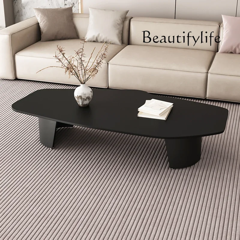 

new light luxury high sense modern simple tea table Italian rock slab coffee table living room home minimalist